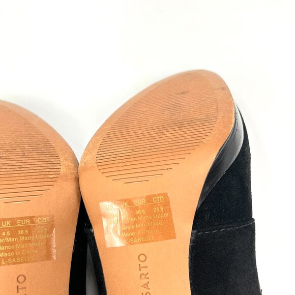 Franco Sarto Sabelle Black Suede Leather Booties Shooties Heels‎ Pumps Shoes - Picture 11 of 14